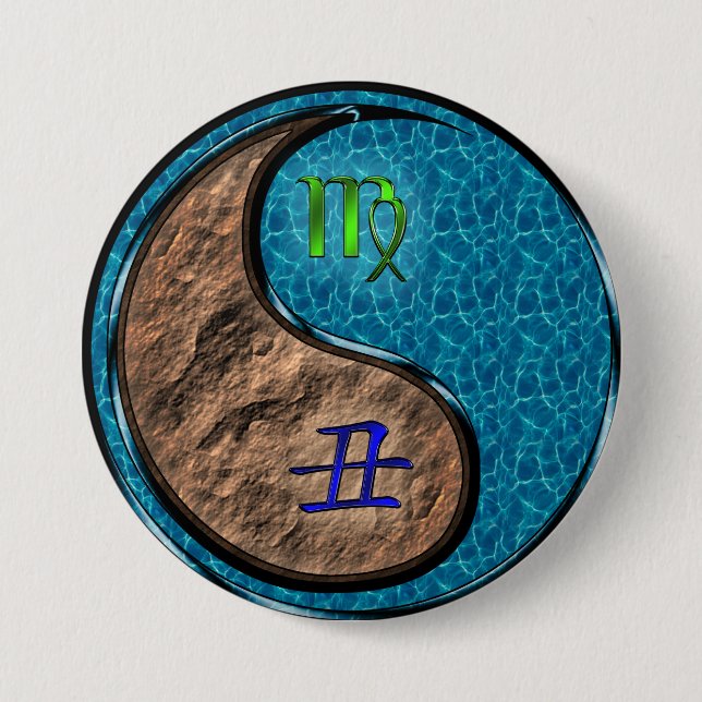 Virgo & Water Ox 7.5 Cm Round Badge (Front)