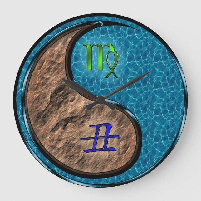Virgo & Water Ox Large Clock (Front)