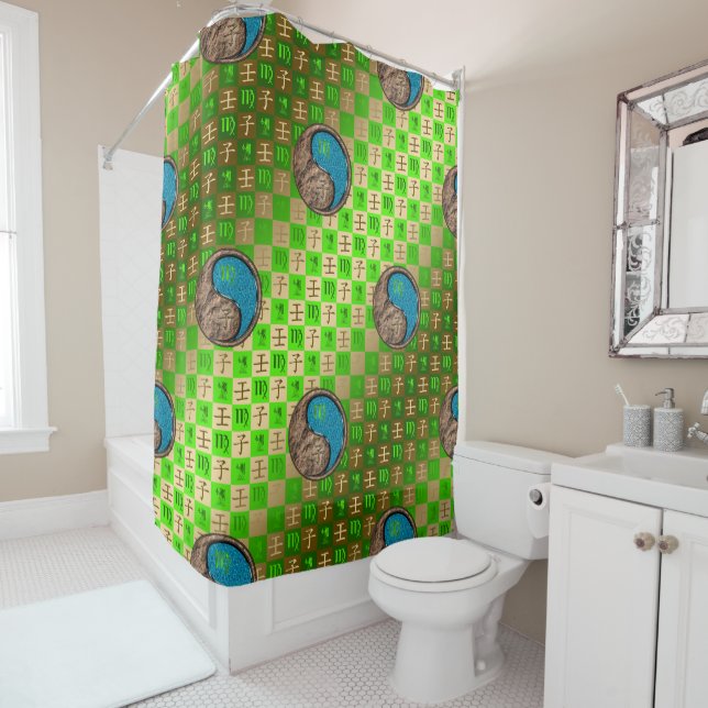Virgo & Water Rat Shower Curtain (In Situ)
