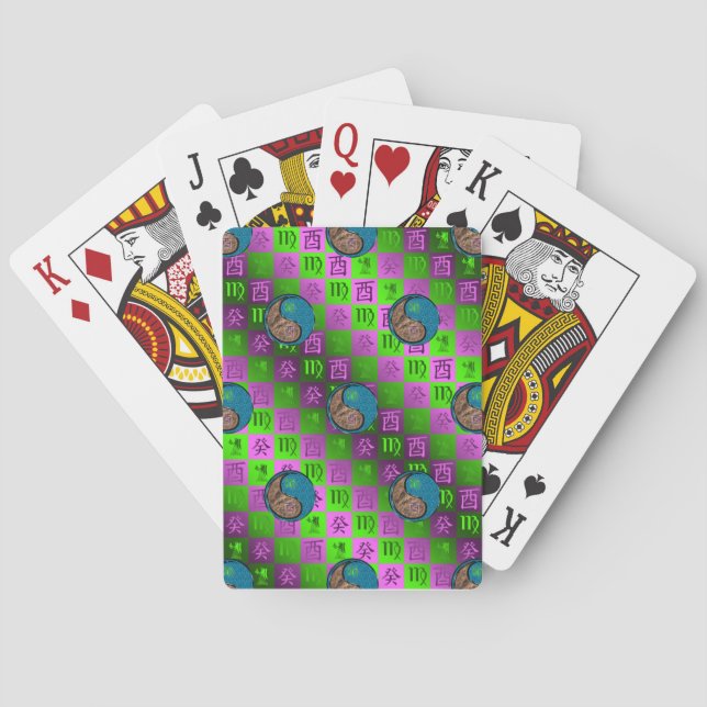 Virgo & Water Rooster Classic Playing Cards (Back)