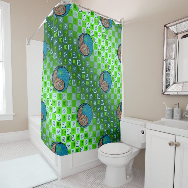 Virgo & Water Snake Shower Curtain (In Situ)