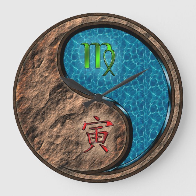 Virgo & Water Tiger Large Clock (Front)