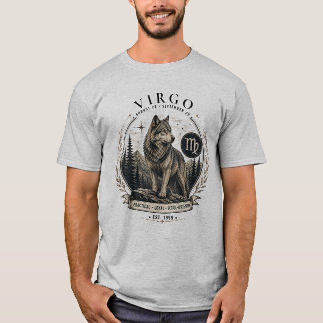 Virgo Wolf Zodiac Men's Shirt (Front)
