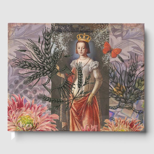 Virgo Woman Astrology Whimsical Portrait Guest Book (Front)