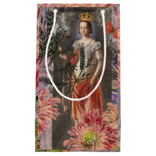 Virgo Woman Astrology Whimsical Portrait Small Gift Bag