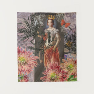 Virgo Woman Astrology Whimsical Portrait Tapestry
