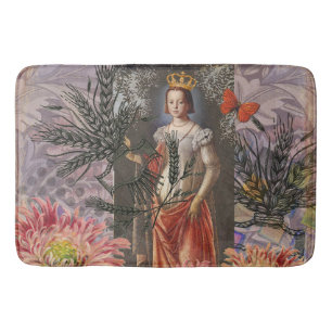 Virgo Woman Portrait Antique Colourful Rich Bath Mat