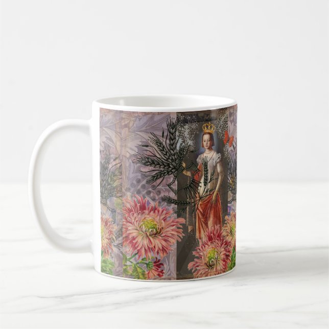 Virgo Woman Portrait Antique Colourful Rich Coffee Mug (Left)