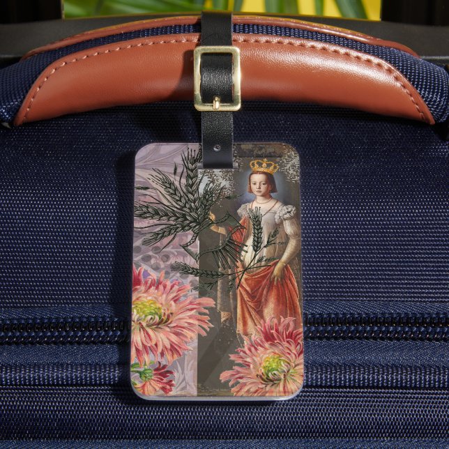 Virgo Woman Portrait Antique Colourful Rich Luggage Tag (Front Insitu 2)