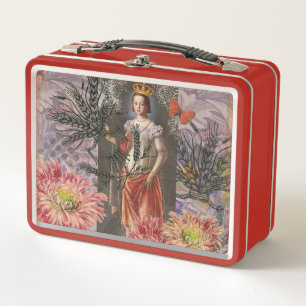 Virgo Woman Portrait Antique Colourful Rich Metal Lunch Box