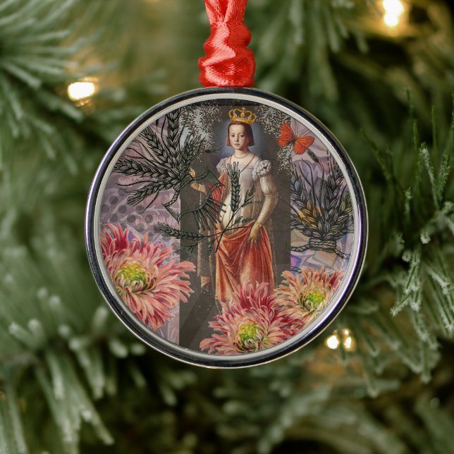 Virgo Woman Portrait Antique Colourful Rich Metal Tree Decoration (Tree)