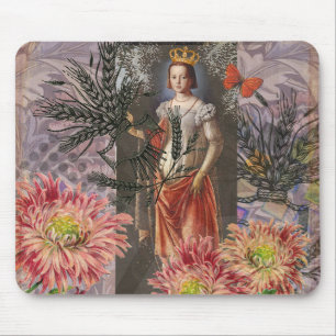 Virgo Woman Portrait Antique Colourful Rich Mouse Mat