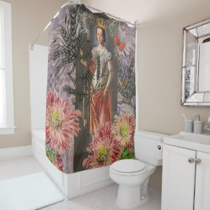 Virgo Woman Portrait Antique Colourful Rich Shower Curtain