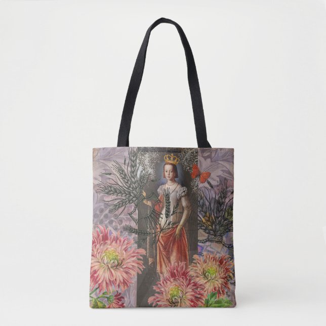 Virgo Woman Portrait Antique Colourful Rich Tote Bag (Front)