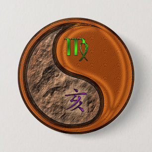 Virgo & Wood Boar 7.5 Cm Round Badge