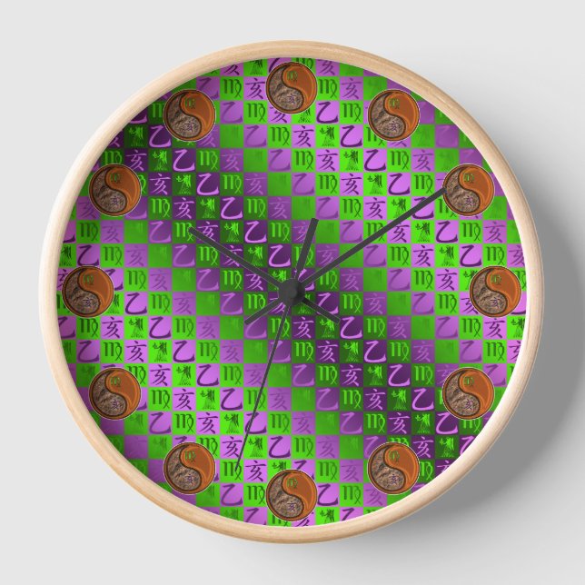 Virgo & Wood Boar Clock (Front)