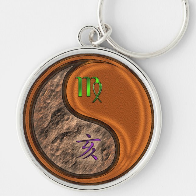 Virgo & Wood Boar Key Ring (Front)