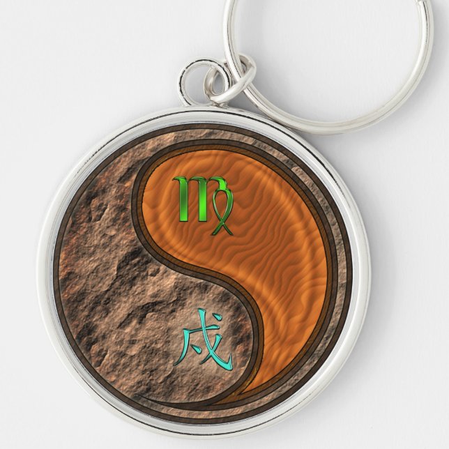 Virgo & Wood Dog Key Ring (Front)