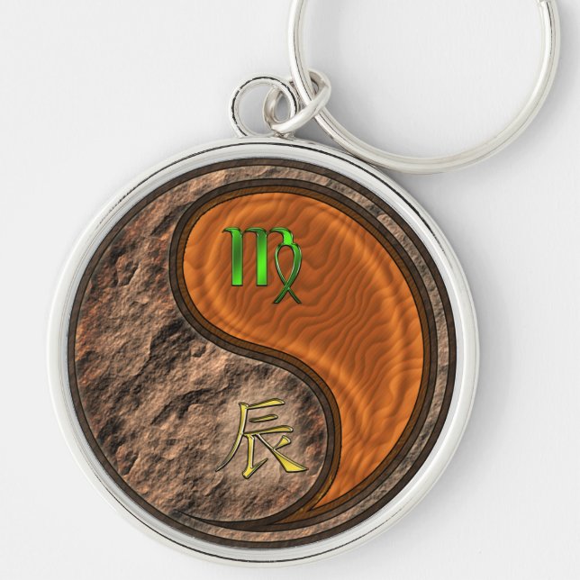 Virgo & Wood Dragon Key Ring (Front)