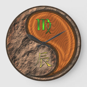 Virgo & Wood Dragon Large Clock