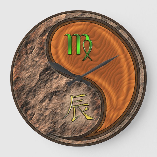 Virgo & Wood Dragon Large Clock (Front)
