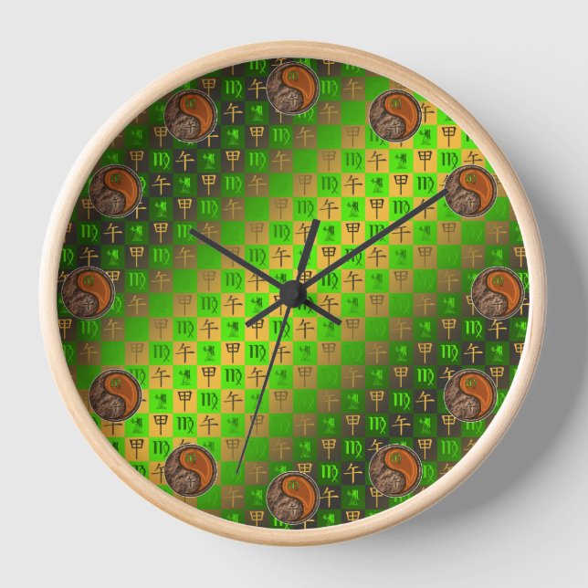Virgo & Wood Horse Clock (Front)