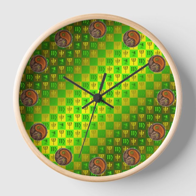 Virgo & Wood Monkey Clock (Front)