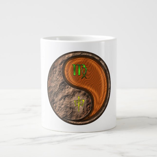 Virgo & Wood Monkey Large Coffee Mug (Front)