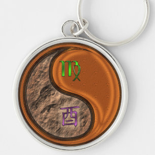 Virgo & Wood Rooster Key Ring