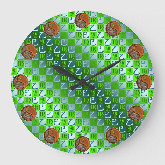 Virgo & Wood Snake Large Clock (Front)