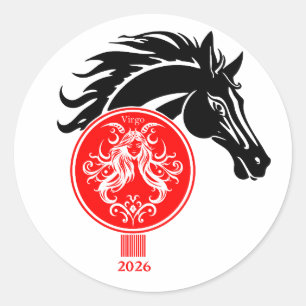 Virgo x Year of the Horse 2026 Classic Round Sticker