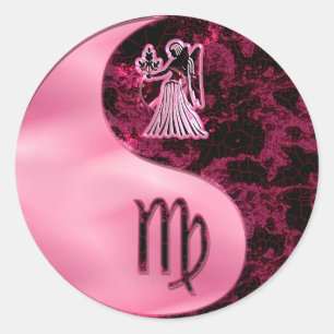 Virgo Yin Yang Classic Round Sticker