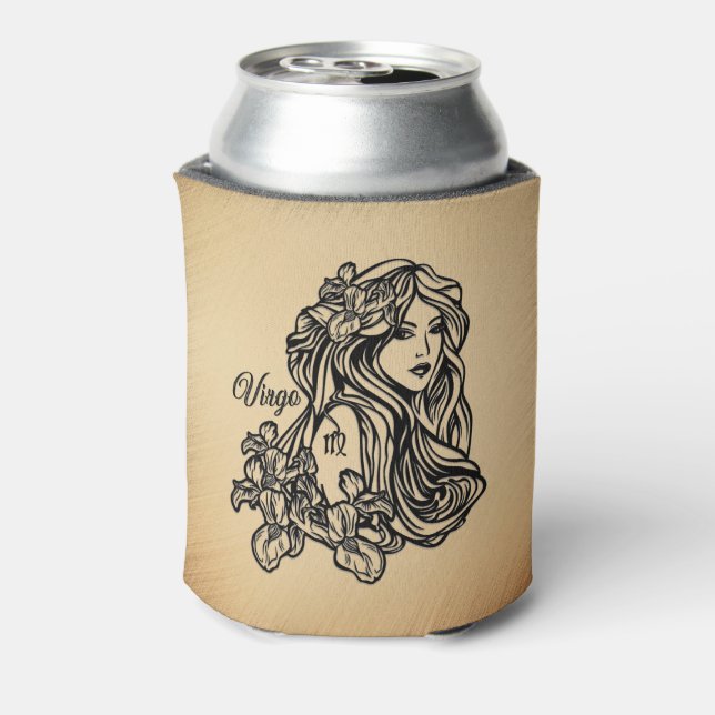 Virgo Zodiac Antique Look Can Cooler (Can Back)