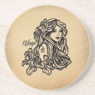 Virgo Zodiac Antique Look Coaster