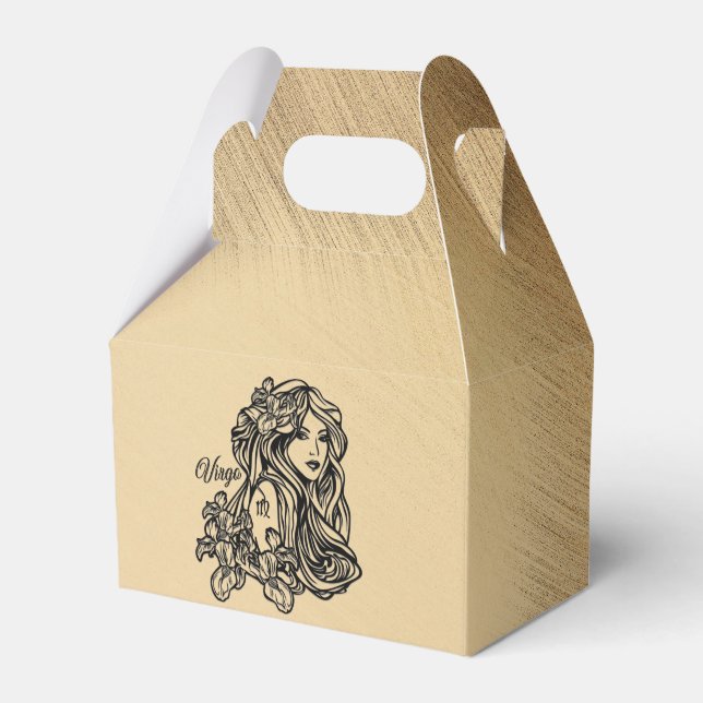 Virgo Zodiac Antique Look Favour Box (Front Side)