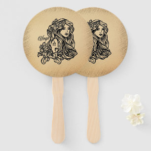 Virgo Zodiac Antique Look Hand Fan