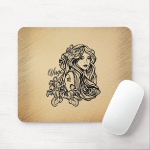 Virgo Zodiac Antique Look Mouse Mat