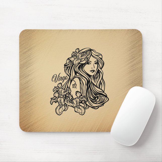 Virgo Zodiac Antique Look Mouse Mat (With Mouse)