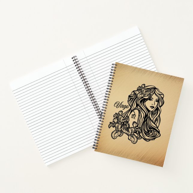 Virgo Zodiac Antique Look Notebook (Inside)