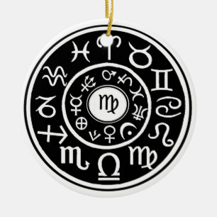 Virgo - Zodiac Astrological Constellation Ceramic Tree Decoration