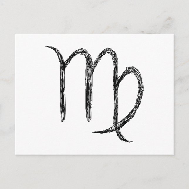Virgo. Zodiac Astrology Sign. Black. Postcard (Front)