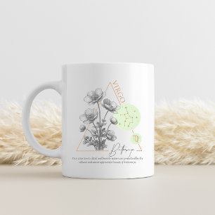Virgo zodiac birth flower month birthday  coffee mug