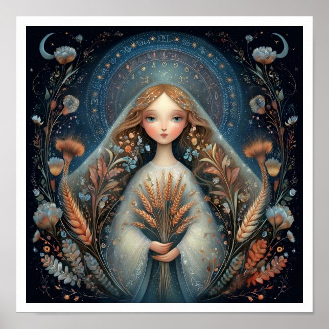 Virgo Zodiac Birth Sign Astrology Celestial (Front)