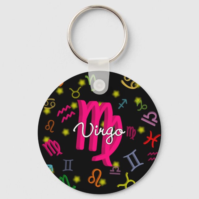 Virgo Zodiac Birthday Key Ring (Front)