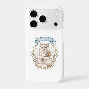 Virgo Zodiac Cat with Wheat and Flowers