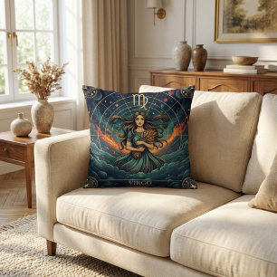 Virgo Zodiac Celestial Cushion