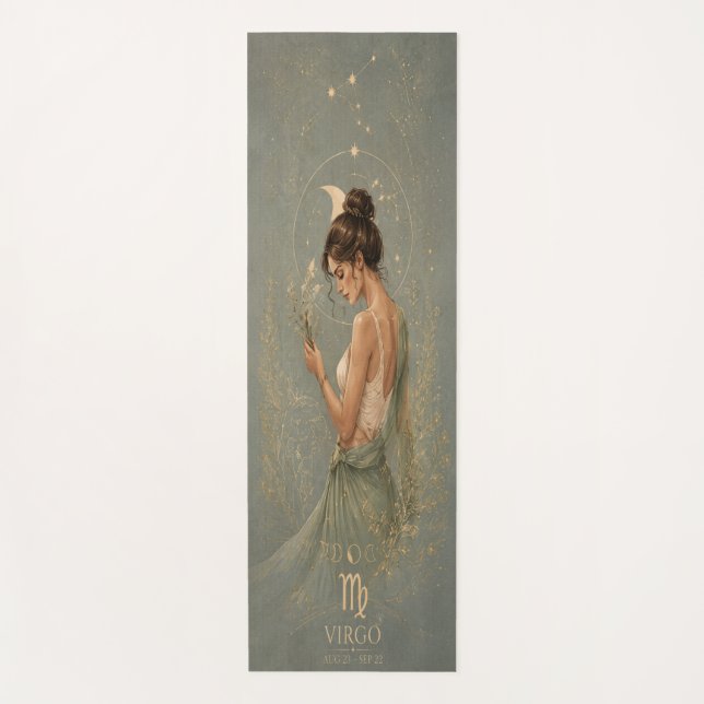 Virgo Zodiac Celestial Yoga Mat (Front)