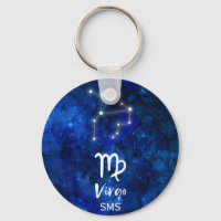 Virgo Zodiac Constellation Blue Galaxy Monogram