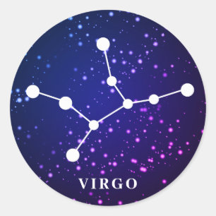 Virgo Zodiac Constellation Design Classic Round Sticker