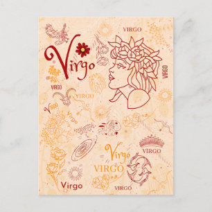 Virgo Zodiac Design Horoscope Design Postcard